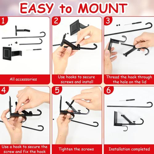 No-Drill Fireplace Stocking and Garland Hanger for Mantel 2-in-1 Adjustable Heavy Duty Christmas Hooks, Tool-Free Clip-On Design Holds Stockings Garland Securely for Indoor Outdoor Decor (3-gold)
