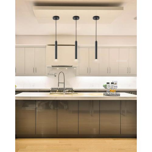 Modern LED Pendant Light, 10W Dimmable Ceiling Hanging Spotlight Fixture Black Minimalist Aluminum Pendant Lighting for Kitchen Island, Bar Counter, Bedroom, 4000K, ETL Listed, Pack of 1
