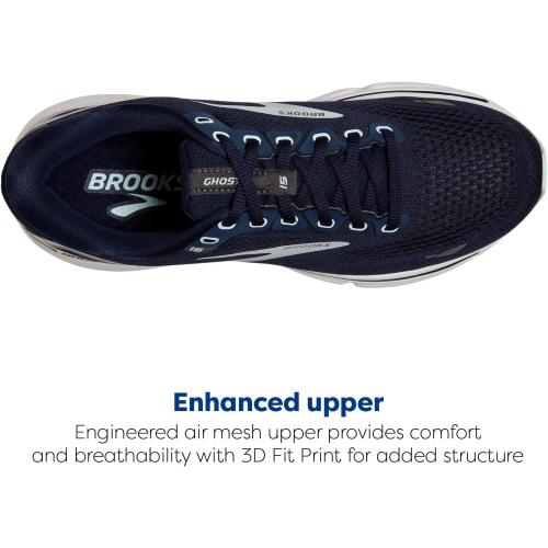 Size 9  blue and white Brooks Women's Ghost 15 Neutral Running Shoe