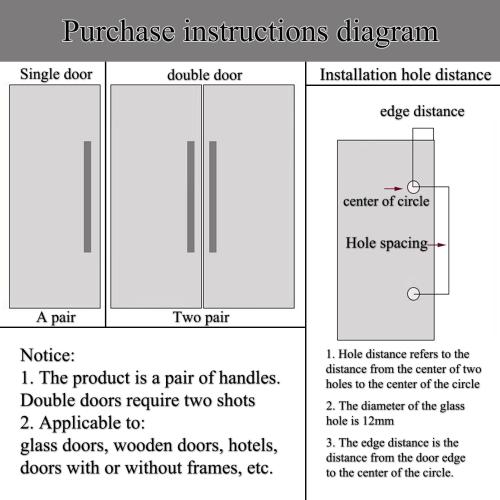 24 in Large Door Handle，Clear H Shape Long Push Pull Glass Double Sided Acrylic Sliding Commercial No Lock Crystal for Barn Bathroom Shower Patio Kitchen