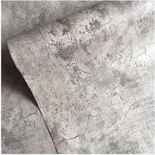 48×354 Extra Wide Large Size Grey Concrete Wallpaper Peel and Stick Industrial Cement Wall Paper Matte 3D Brown Beige Vinyl Concrete Contact Paper for Countertops Wall Covering for Bedroom Bathroom