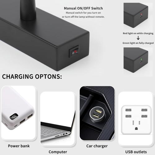 Joosenhouse Wireless Picture Light Battery Operated Gallery Light with Remote Control Rechargeable Wall Lights Black 15.35 Dimmable and Timed Off Wall Sconce Light