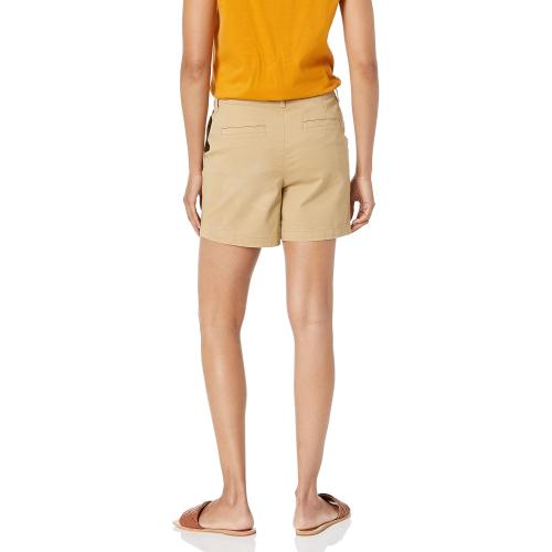 SIZE 10 Amazon Essentials Women's Mid-Rise Slim-Fit 5 Inch Inseam Khaki Short (Available in Straight and Curvy Fits)