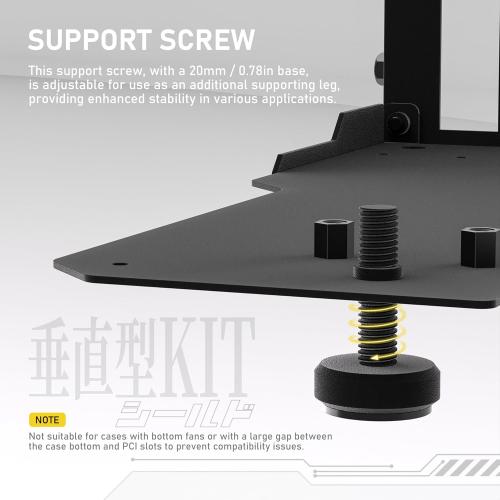 EZDIY-FAB Vertical GPU Mount with High-Speed PCIE 4.0 Riser Cable, Shield Series, 115mm/4.52in Flexible Extension, 90 Degree Connector, Only Compatible to Full-Opened PCIe Slots-Black-YIHPI344