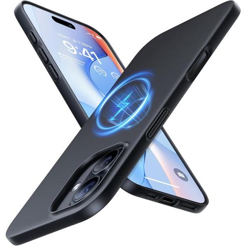 TORRAS Magnetic Slim Fit for iPhone 17 Case, Ultra-Thin Compatible with MagSafe, Stronger Magnetic   Thinner, Lightweight Matte Anti-Scratch Hard PC Cover Phone Case for iPhone 17, Black