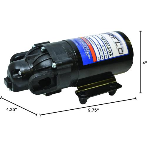 Everflo EF2200-QA-BOX 2.2GPM 12V Diaphragm Pump-Quick Attach Port, Black