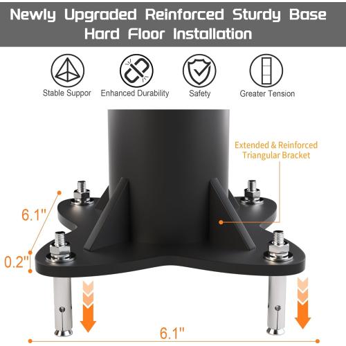 Sun Shade Sail Poles, 10 FT Sun Shade Poles, 2.6 Diameter Steel Heavy Duty Shade Sail Pole with Expansion Bolt Hardware for Outdoor Shading in Gardens and Backyards, Patio, Black 2 Packs