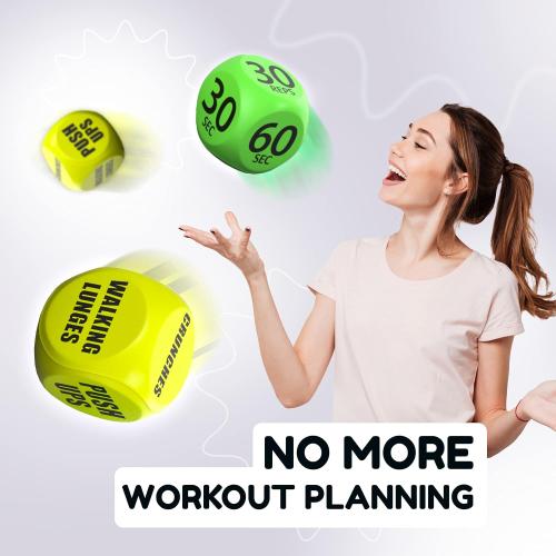 TidyFriend Exercise Dice – 6 Sided Foam Workout Dice for Teens & Adults, Fun Fitness Equipment for Solo or Group Classes, Home Gym Use – Great Workout Equipment & Gifts for Gym Lovers (Yellow)