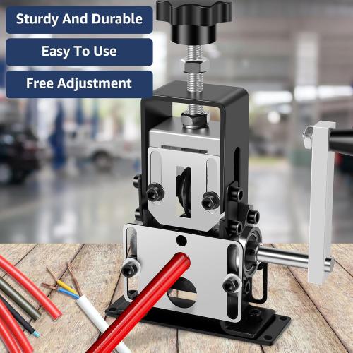Manual Wire Stripping Machine 0.06''-0.98'' Copper Wire Stripper with Hand Crank or Drill Powered Wire Stripper Tool, Aluminum Frame Wire Peeler for Scrap Copper Recycling