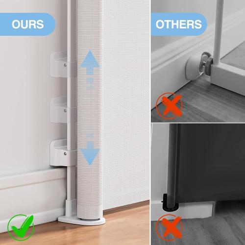 PRObebi Retractable Baby & Dog Gate - Extends to 72 Wide, 34 Tall, for Stairs, Doorways, Hallways & Outdoor Use