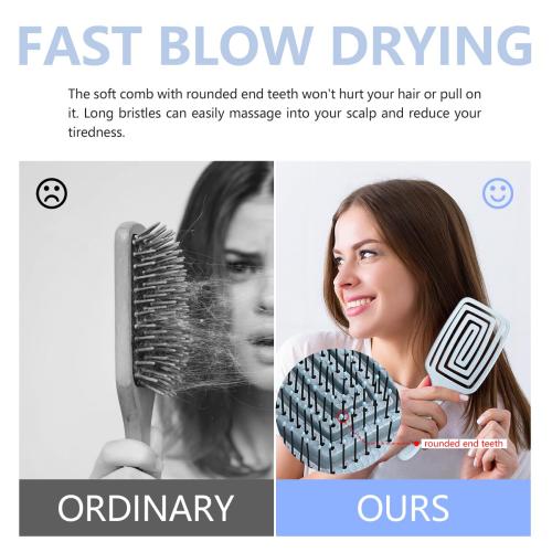 Detangling Brush, Dry and Wet Vented Detangler Hair Brush for Women and Men, Professional Paddle Curved Styling Hairbrush for Straight/Curly/Thick/Long/Wavy/Damaged Hair, Blue