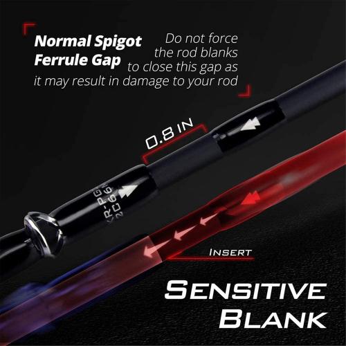 Color Black KastKing Perigee II Spinning & Casting Fishing Rods, Fuji O-Ring Line Guides, 24 Ton Carbon Fiber Casting and Spinning Rods - Two Pieces,Twin-Tip Rods and One Piece Rods