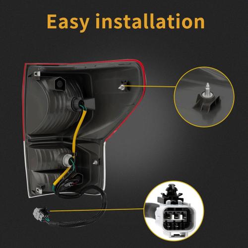 Tail Light Assembly Compatible With 2010-2013 Toyota Tundra Left Driver Side Rear Brake Lamps Wiring Harness Replaces# 815600C070 815500C090 815600C090 TO2800165 TO2800183
