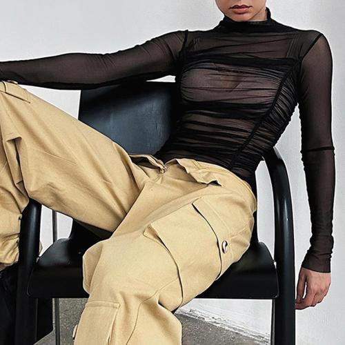 Size small We The Free Women Bodysuit Long Sleeve High Neck Mesh Bodysuit One Piece Top