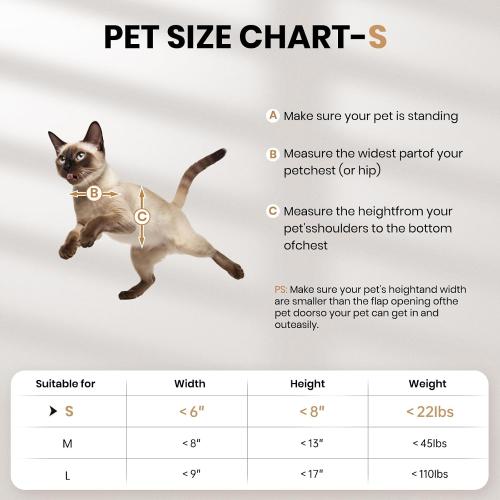 Cat Door for Door, All Aluminum Frame, Small Pet Door for Interior and Exterior, Heavy Duty Doggy Door, Double Magnetic Flaps, Thermal Tnsulation, Energy Efficient, Sliding Lock Panel(Pets Up to 22Lb) | Aluminum Alloy Frame, Double Magnetic Flaps, Thermal Insulation, Energy Efficient, Sliding Lock Panel, Pets Up to 22Lb