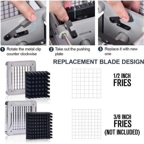 Electric French Fry Cutter, Sopito Commercial Grade Potato Cutter with 1/2-Inch Blade Stainless Steel Perfect for Potatoes Carrots Cucumbers