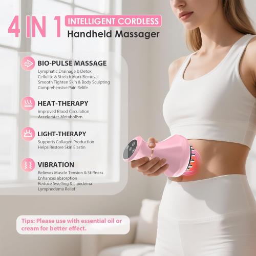 Lymphatic Drainage Massager, Handheld Massage tools for lymphedema & lipedema, Anti-Cellulite Massager For Body Cellulite and Thigh & Belly Stretch Marks Reduction, Sciatica Nerve pain relief Devices