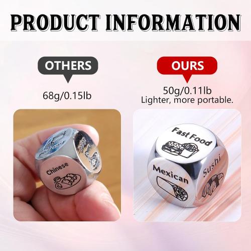 Stocking Stuffers for Him Her Couple Gifts Date Night Gifts for Boyfriend Girlfriend Food Decider 11th Anniversary Steel Gifts for Husband Wife Wedding Christmas Valentines Birthday Gift for Women Men