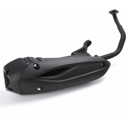 Mokuo Motorcycle Exhaust Assembly in Heavy Iron Material Compatible with Chinese GY6 125cc 150cc 4-Stroke Engine Scooter Moped RSZ 150cc,Xpro Bali 150