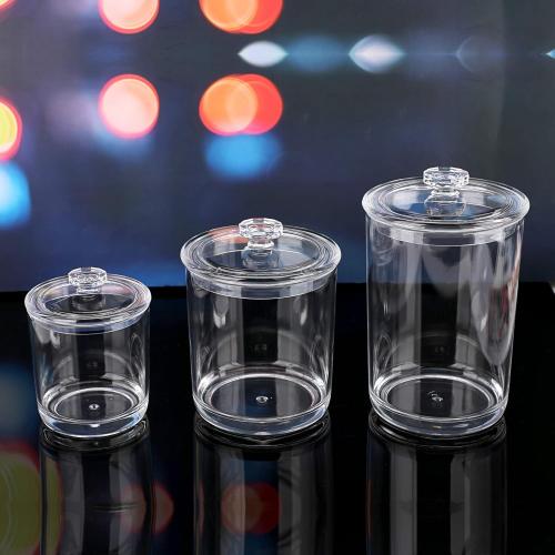 Hipiwe Clear glass Apothecary Jars with Lid, Large Size Bathroom Storage Canister Jar Cotton Ball and Swab Organizer Q-Tips Holder, 60-Ounce, 30-Ounce and 15-Ounce, Set of 3