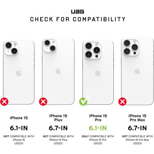 URBAN ARMOR GEAR UAG Case [Updated Ver] Compatible with iPhone 15 Pro Case 6.1 Metropolis LT Kevlar Black Built-in Magnet Compatible with MagSafe Charging Rugged Military Grade Protective Cover