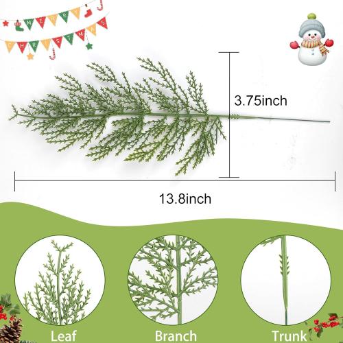 Hananona Artificial Pine Branches,40 Pcs Christmas Faux Cedar Stems, Artificial Faux Cedar Branches, Fake Christmas Greenery Pine Picks for Wreath Craft DIY Home Kitchen Decorations (40, Green)