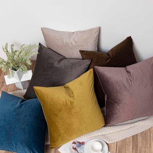 JUSPURBET Throw Pillow Covers Set of 2 Decorative Velvet Pillow Covers for Couch Sofa Bed Soft Cushion Covers Cases with Invisible Zipper for Living Room Home Decor 24x24 inch,Ash