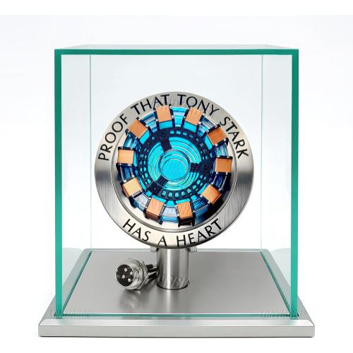 Lonyiabbi Arc Reactor MK1-1:1 Scale, USB Powered LED Light with Vibration Sensor, No Assembly, Display Case Included