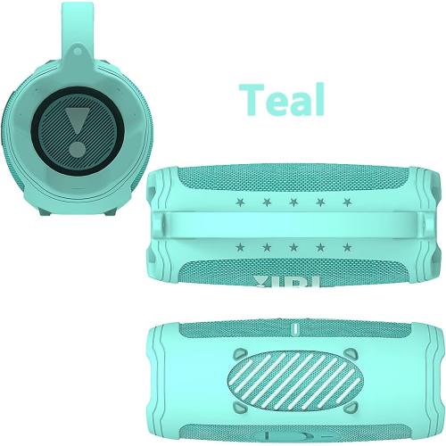 JCHPINE Silicone Cover Case for JBL Charge 5 Portable Bluetooth Speaker, Protective Skin Holder for JBL Charge 5 Speaker Accessories (Teal Case, NOT Fit Wi-Fi Version)