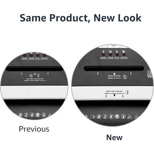 Amazon Basics 12 Sheet (new model) Micro Cut Paper and Credit Card CD Shredder With 6 Gallon Bin, Black