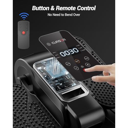 Under Desk Elliptical Machine, Electric Seated Pedal Exerciser, Quiet Leg Exerciser While Sitting for Seniors, Mini Portable Leg Exercise Machine with Remote, Adjustable 12-Speeds, Manual & Auto Mode