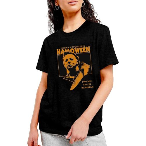Michael Killer Myers Devil Letter Character Pattern Movie Fans Male Short Sleeve (SIZE XL)