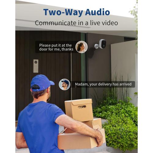 Security Cameras Wireless Outdoor, Battery Powered 2k Color Night Vision, AI Motion Detection Spotlight Siren, IP66 Weatherproof, 2-Way Talk, SD/Cloud Storage, 2.4Ghz WiFi Cameras for Home Security