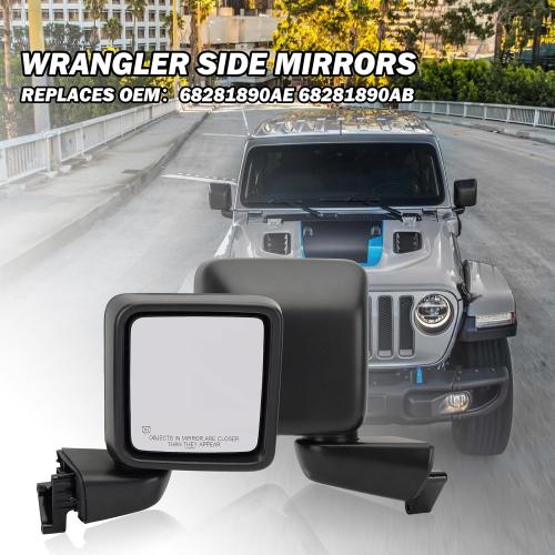 RH Side Mirror for 2018-2023 Jeep Wrangler JL/2020-2023 Gladiator JT 5Pins