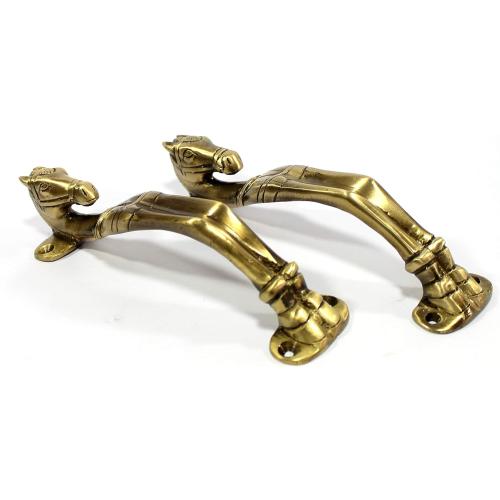 eSplanade Brass Door Handle Pair (2 pcs) | Home Decor | Door Decor | Pair of Brass Door Handles (Horse Head)
