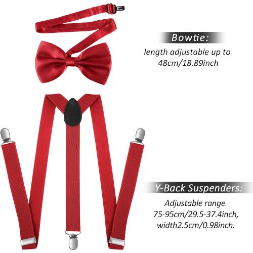 SATINIOR 1920s Old Men Costume Roaring Retro Accessories Set Gangster Hat Bow Tie Pocket Watch Suspender Glass Beard Tie Clip