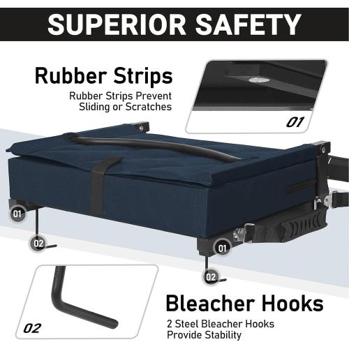 Sheenive Stadium Seats for Bleachers with Back Support, Bleacher Seats with Backs and Cushion Wide, Padded Portable Folding Comfort Stadium Chair with Shoulder Strap, Perfect for Sports Events