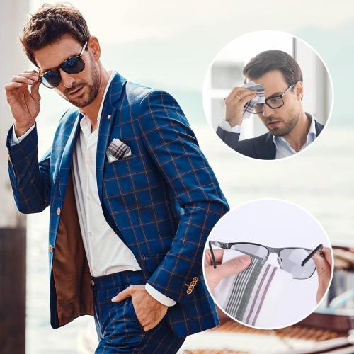 Pack of 12 URAQT Men's Handkerchiefs, 12 Pack Gents Hankies, Mens Premium Handkerchiefs Cotton White Pocket Square Hanks for Men Women