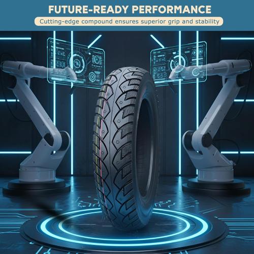 3.50-10 Bike Tire with Dog Paw-Like Depression Anti-Edge Skid Tread 3.50 10 Tubeless Street llantas with Valve Stem, Thickened Wear-Resistant Anti-Skid Pneu 3.5-10 51G 4 P.R. 250KPA Neumaticos