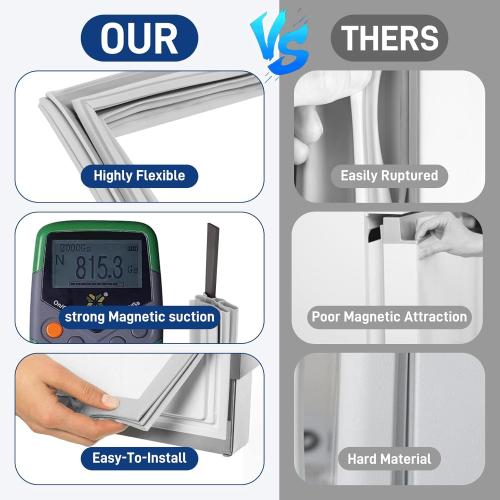 242193206 Refrigerator Door Gasket for Frigidaire Kenmore Crosley Westinghouse, 41.62''x 28.5'' Replaces AP5806733, PS9493819, Refrigerator Door Seal Replacement Parts Fresh Food Door Gasket