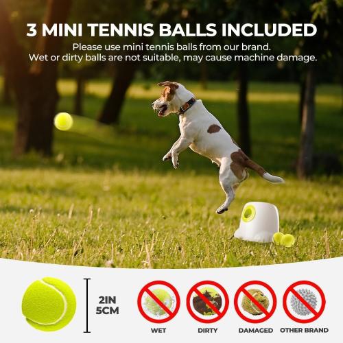 AFP Automatic Ball Launcher Dog Ball Thrower Machine Interactive Hyper Fetching Toy for Large Dogs, 3 Tennis Balls Included, Max Version