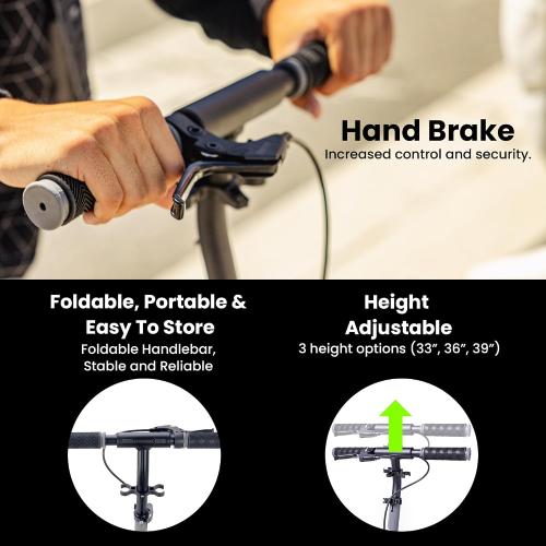 AERO MOBILITY Kick Scooter for Kids 6 , Teens & Adults | Light Up Wheels, Hand Brake, Rubber Deck Mat & Shock Absorption | Foldable & Height Adjustable