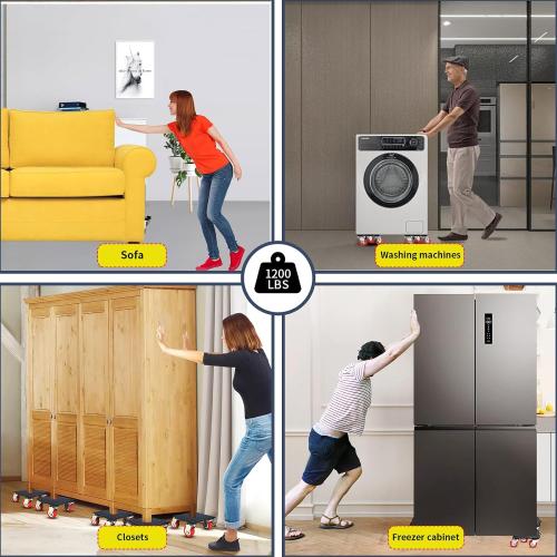 Heavy Duty Furniture Movers with Wheels,Furniture Dolly 5 Wheels,Furniture Movers Sliders 360 Ratating,1200lbs/550kg Load Capacity,Furniture Lift Mover Tool Set for Sofa,Fridge,Washing Machine SYMORIN