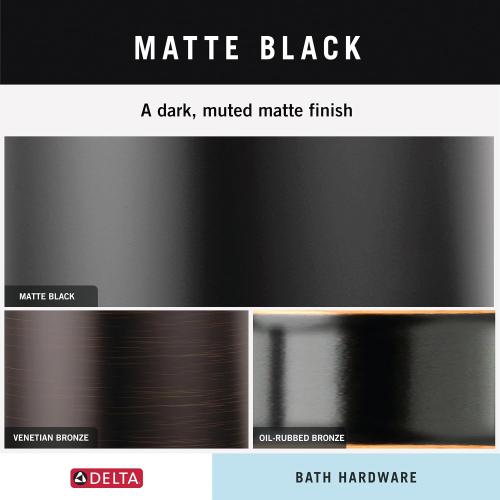 Delta Double Towel Hook for Bathroom or Kitchen| Matte Black | Tetra Accessories