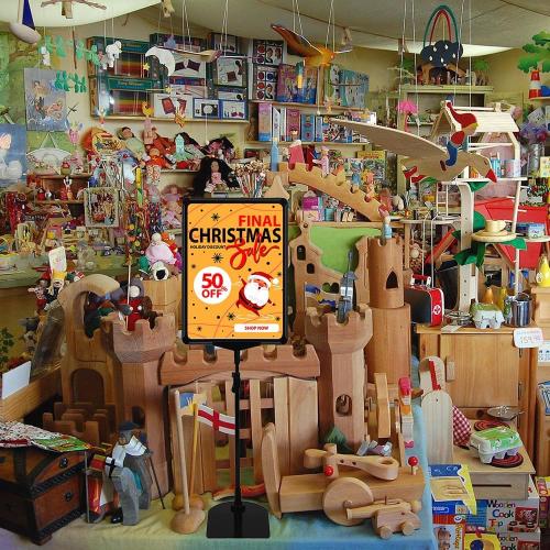 Adjustable Sign Holder Poster Stand, 8.5 x 11 Inch Frame Sign Stand for Display, Vertical and Horizontal View (Black, 2 Pack)