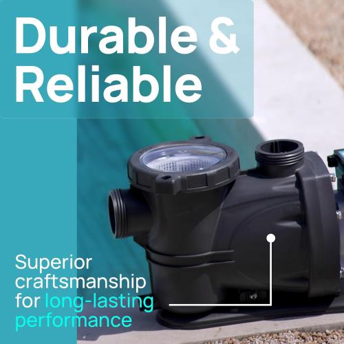 In/Above Ground Pool Pump, Self Primming High Flow (Single Speed, 1HP, 5400 GPH, 115V)