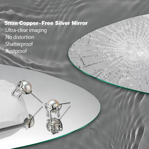 Niccy Round Led Mirror for Bathroom, 30 Circle Frameless Backlit Mirror wiht Light, Anti-Fog, 3 Colors, Waterproof, Memory Function