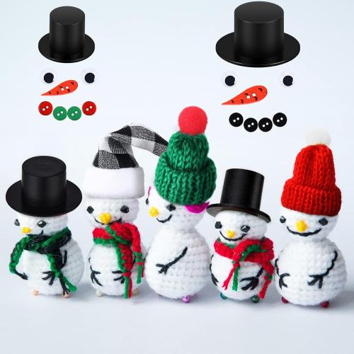 WILLBOND 120 Pcs Mini Santa Hats Set for Christmas Tree Ornaments, 6 Styles