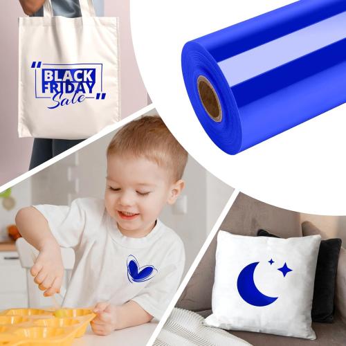 VinylRus Heat Transfer Vinyl-12 x 50ft Royal Blue Iron on Vinyl Roll for Shirts, HTV Vinyl for Silhouette Cameo, Easy to Cut & Weed