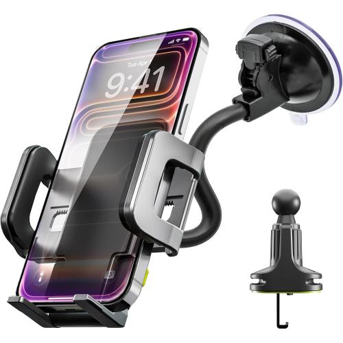 Bracketron TripGrip Window and Vent Mount, GPS Car Mount, Windshield Cell Phone Holder for Car, Includes Vent Clip